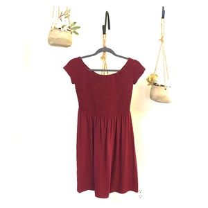 Maroon Shoulder Dress